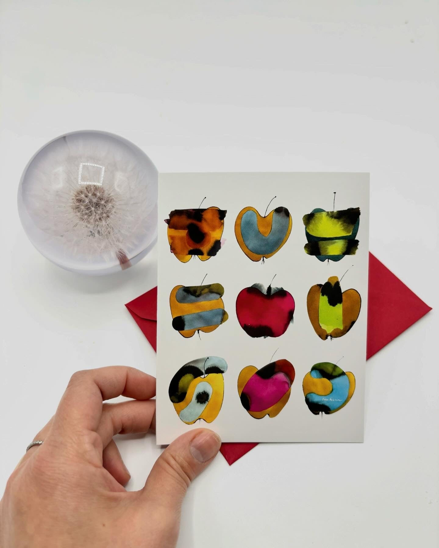 One Greeting Card- Multicolored Apples