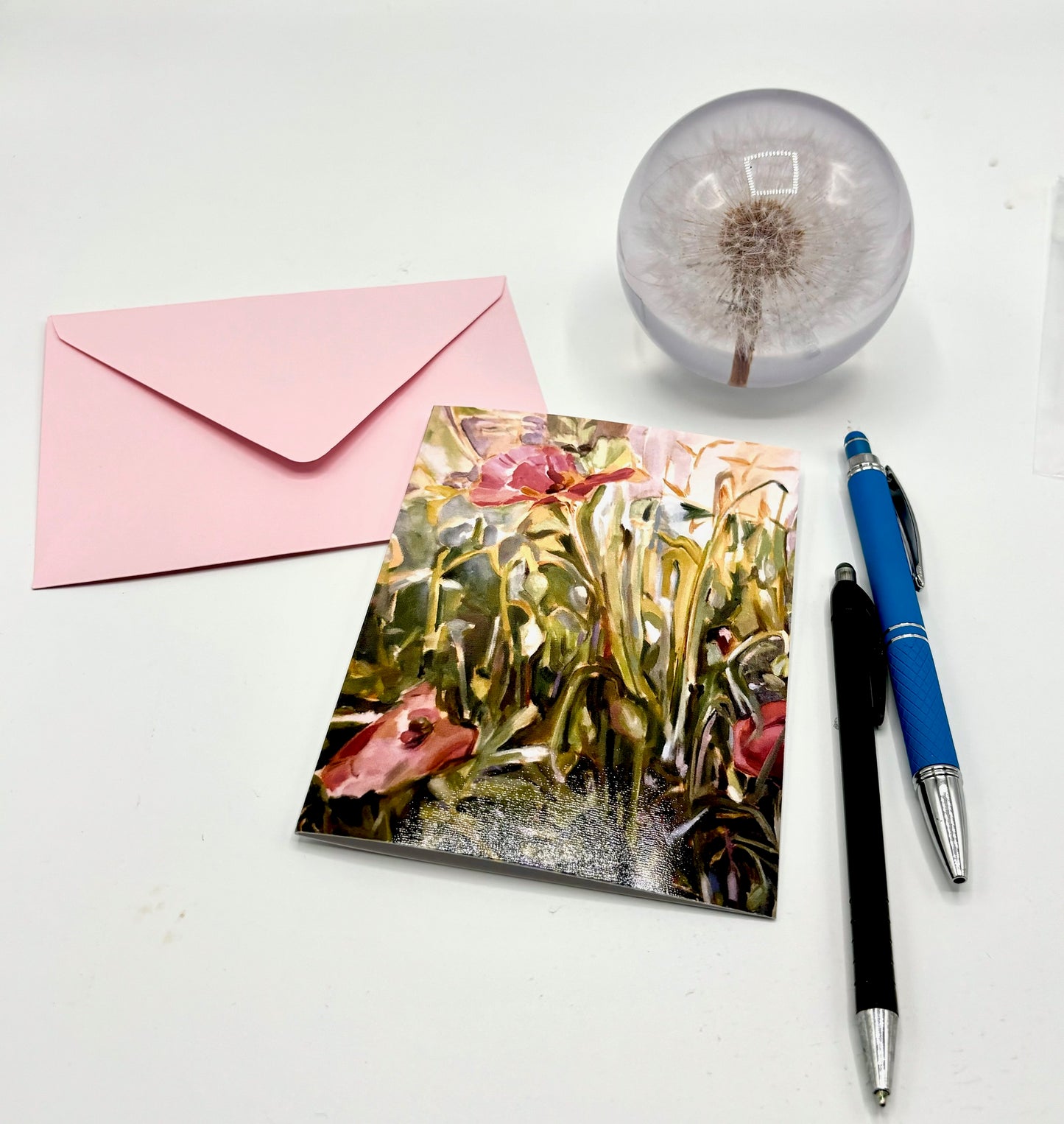 One Greeting Card- Pink Poppy
