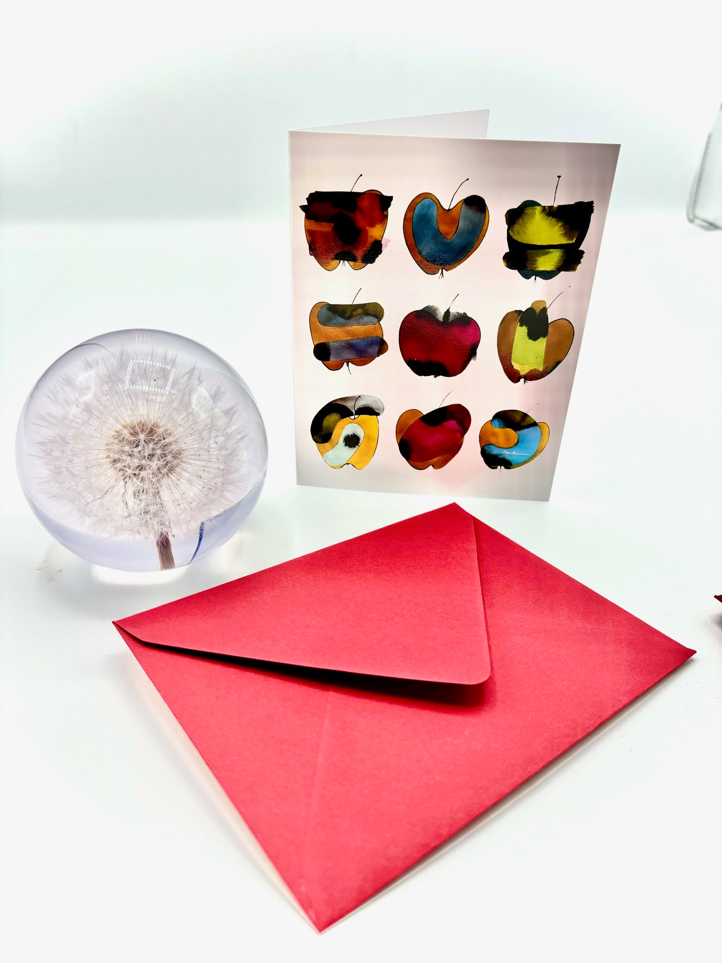One Greeting Card- Multicolored Apples