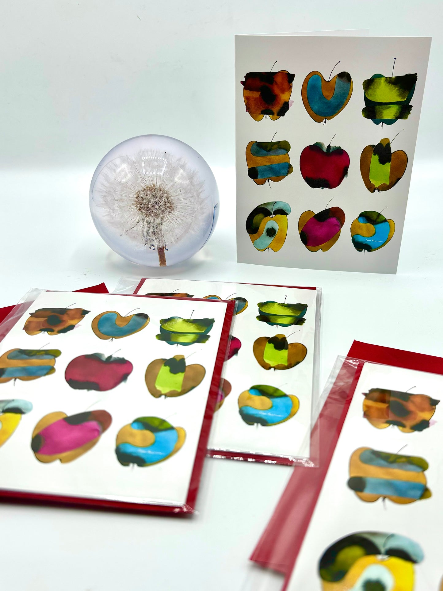 One Greeting Card- Multicolored Apples