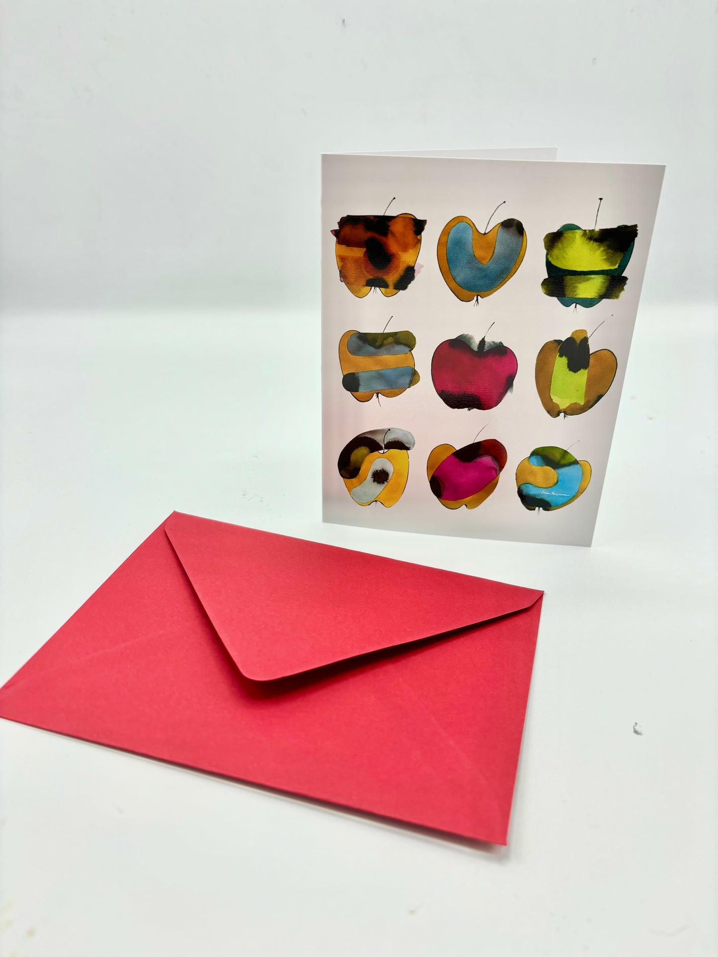One Greeting Card- Multicolored Apples
