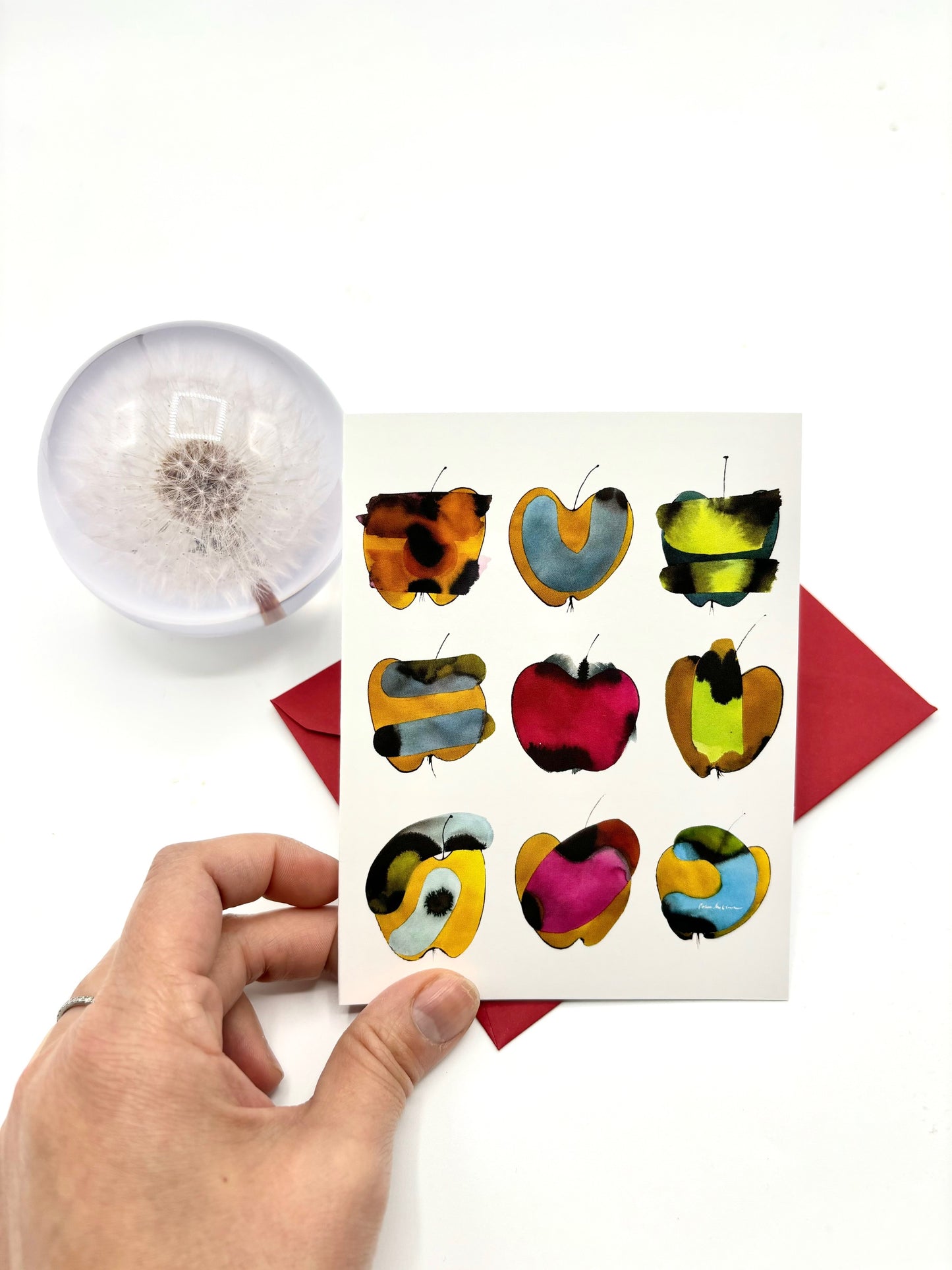 One Greeting Card- Multicolored Apples