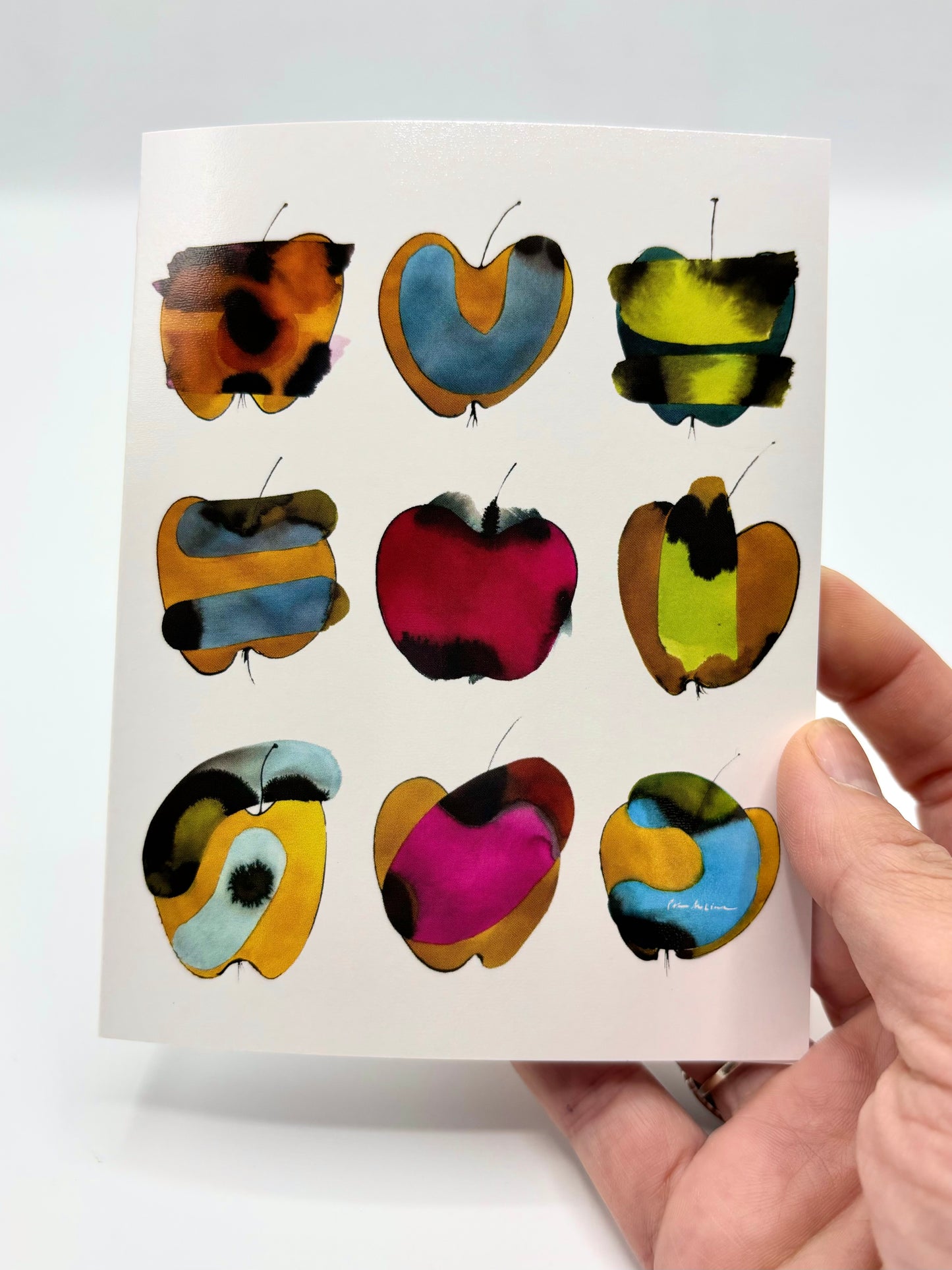 One Greeting Card- Multicolored Apples