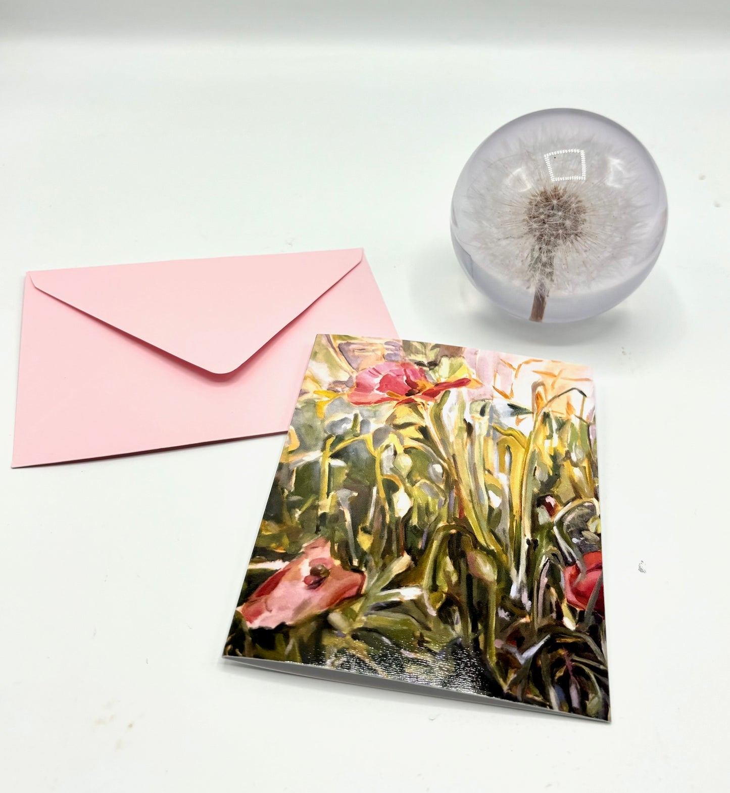 One Greeting Card- Pink Poppy