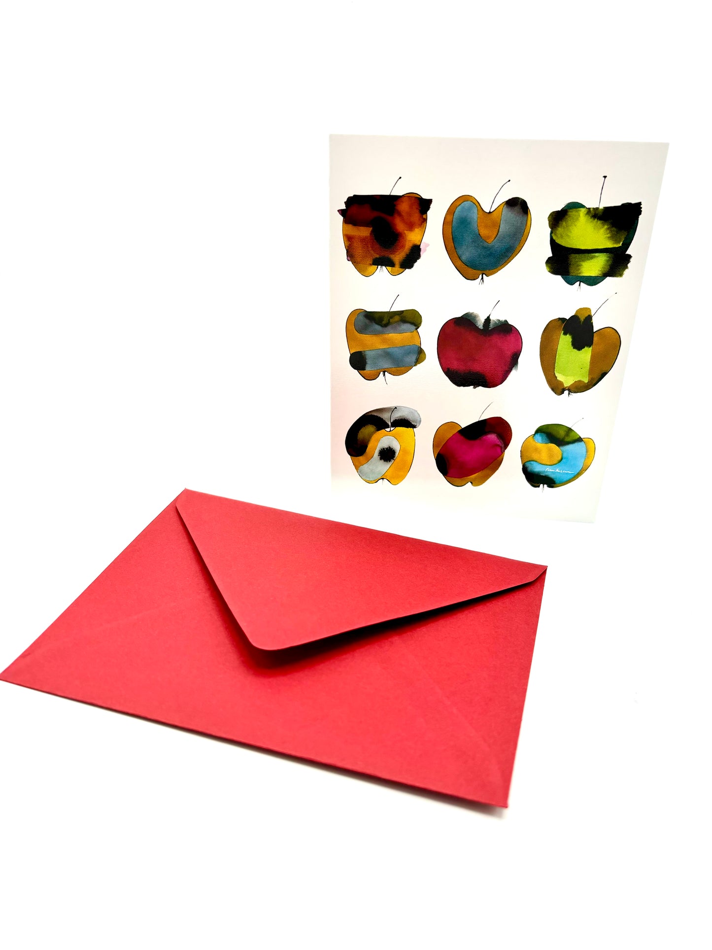 One Greeting Card- Multicolored Apples
