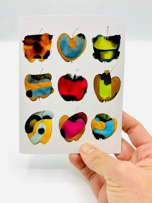 One Greeting Card- Multicolored Apples