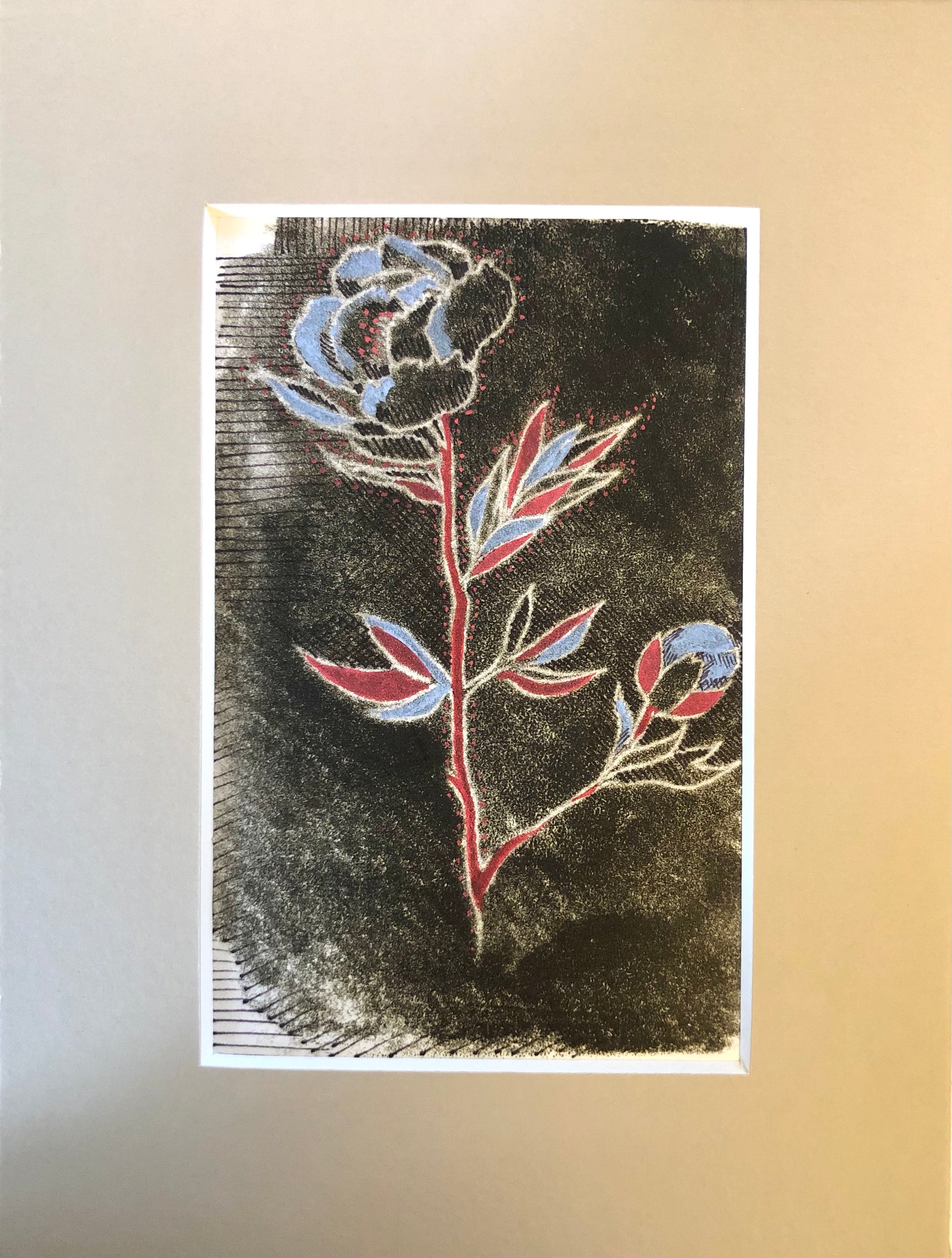 Blue Peony against a Dark Background