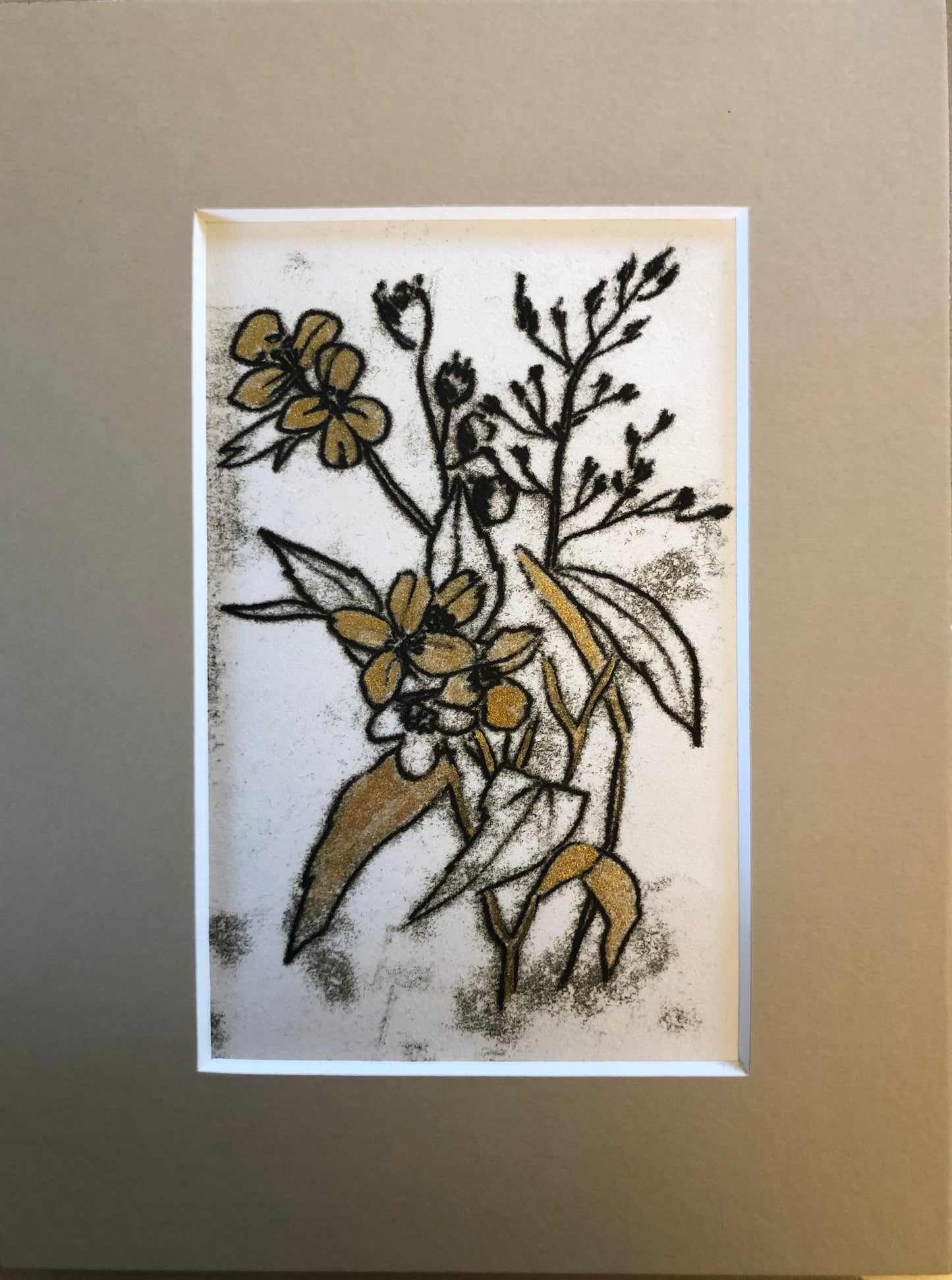 Golden Leaves Mono-print