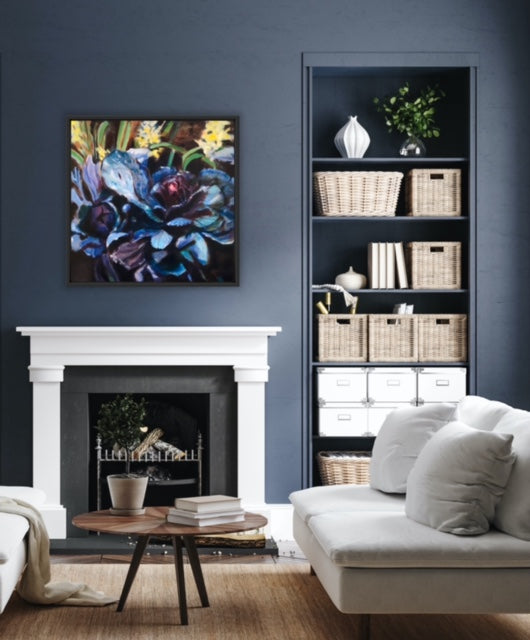 Blue Cabbage Painting- Be Still- Painting Styled 2