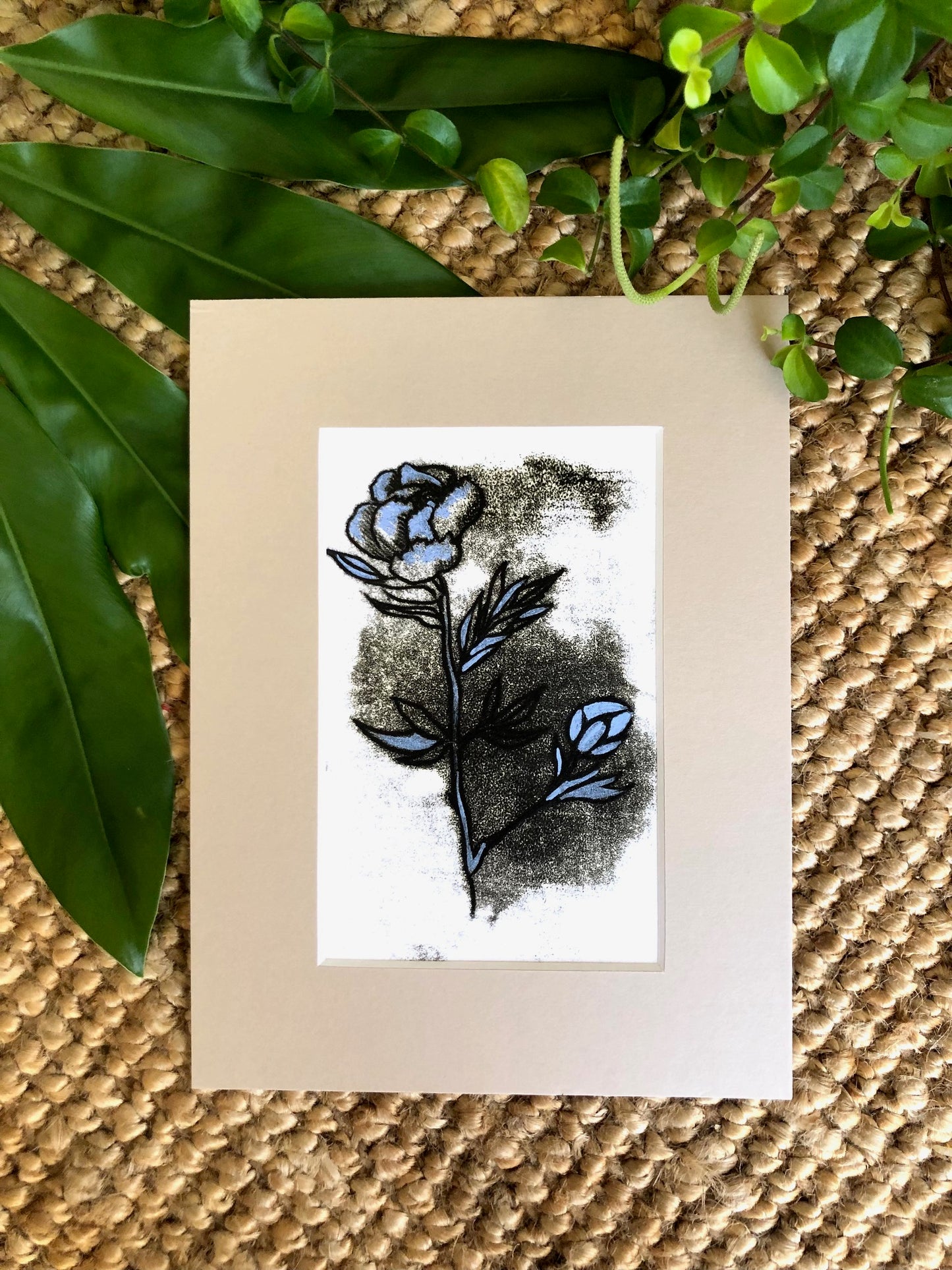 Blue Peony Flatlay